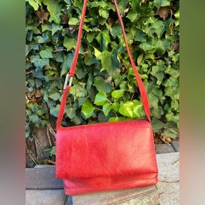 Chaos Red Leather Shoulder Bag